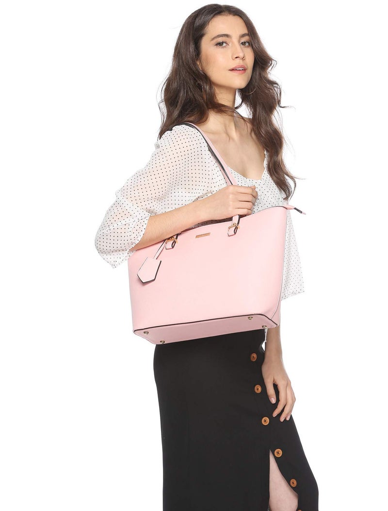Lovematch Women Fashion Synthetic Leather Handbags Tote Bag Shoulder Bag Top Handle Satchel Purse Set 4pcs - Image 2